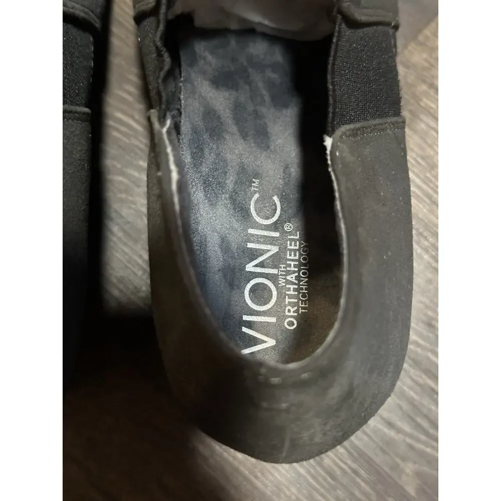 VIONIC Women's Size 8  Stanton Gray Suede Comfort Wedge Ankle Boots Booties